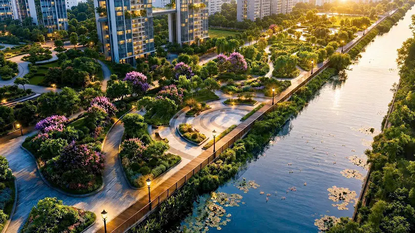 Công viên cây bách thảo thuộc dự án Vinhomes Saigon Park tại Hóc Môn