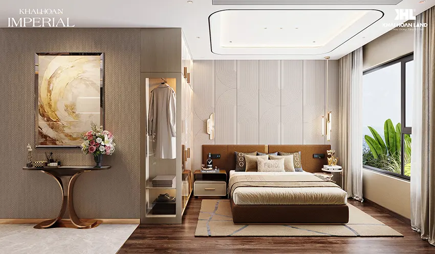 Hình ảnh phòng ngủ bên trong căn hộ thuộc dự án Khải Hoàn Imperial