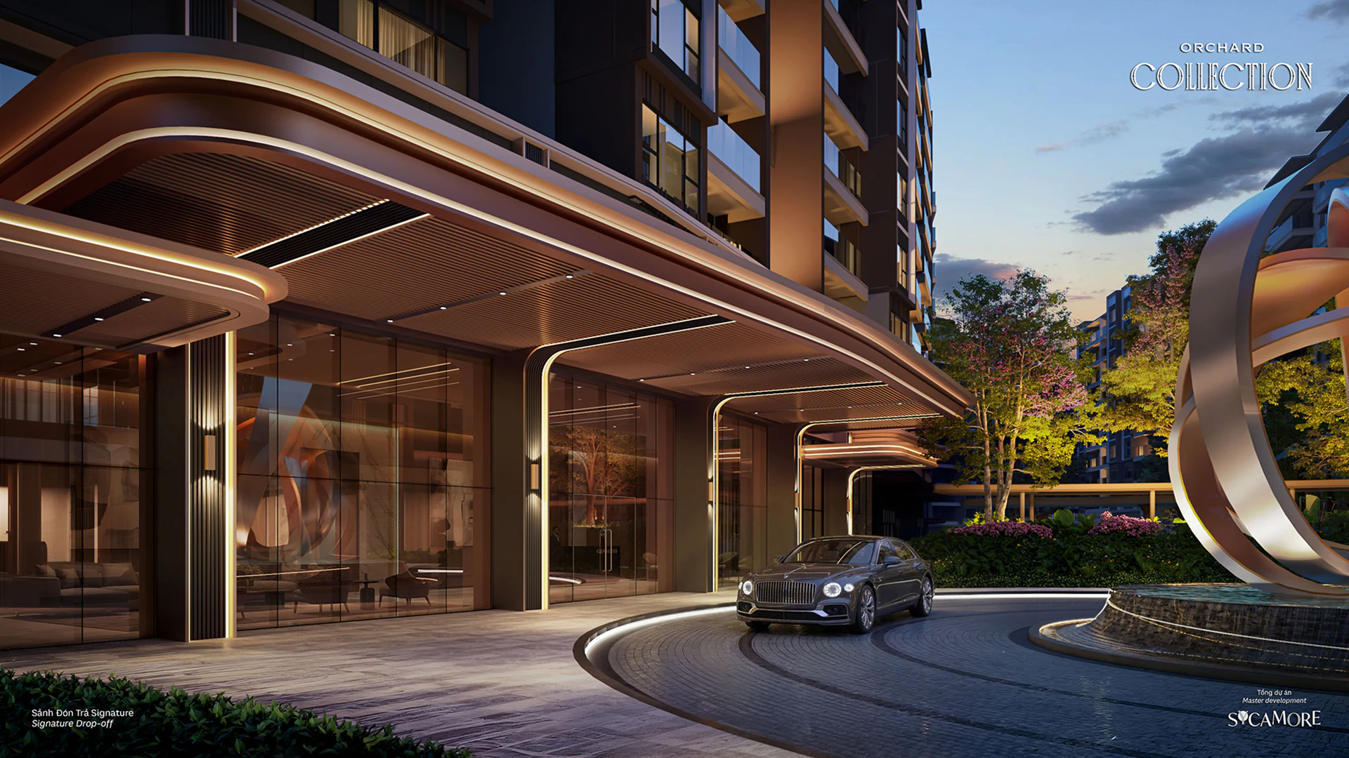 Đường dẫn vào sảnh căn hộ Orchard Collection