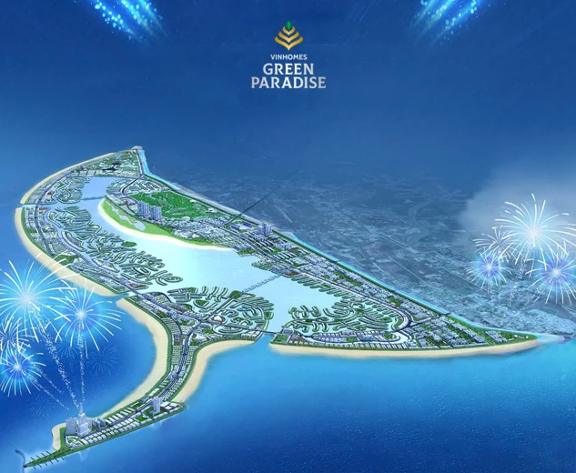 Phối cảnh tổng thể đô thị biển Vinhomes Green Paradise.