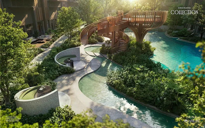 Tiện ích công viên, hồ bơi bên trong dự án Orchard Collection