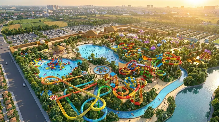 Mô phỏng công viên tri thức và công viên nước dự án Vinhomes Saigon Park