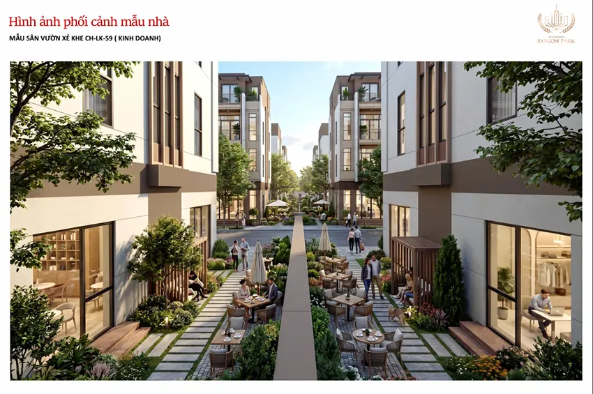 Nhà mẫu khu phố tiện ích của dự án Vinhomes Saigon Park