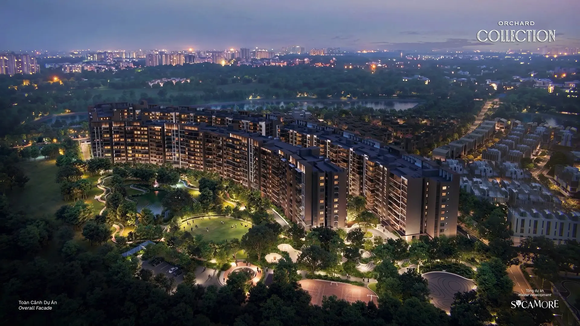 Toàn cảnh dự án Orchard Collection vào buổi tối